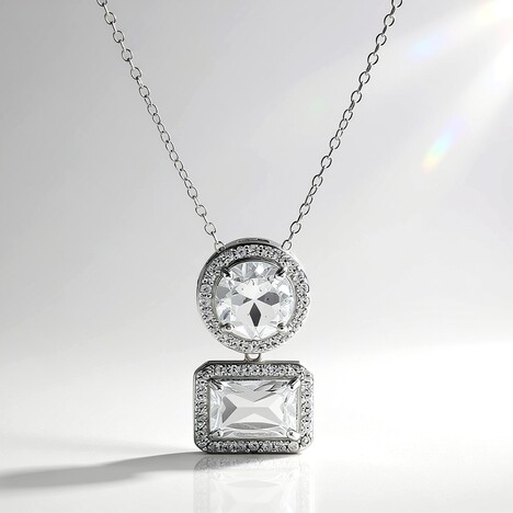 Collana in argento con Topazio Bianco