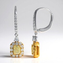 Orecchini in oro con Diamante Giallo SI2
