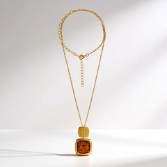 Collana in argento con Ambra Baltica Cognac