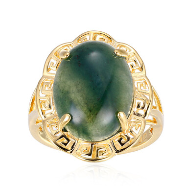 Zilveren ring met een groene agaat