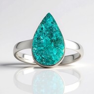 Anello in argento con Dioptasio (Bali Barong)