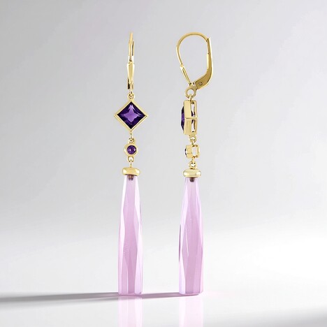 Orecchini in argento con Calcedonio Lavanda (KM by Juwelo)