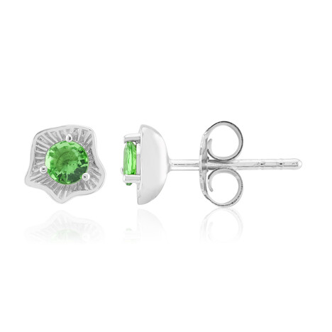 Boucles d'oreilles en argent et Tsavorite du Kenya AAA
