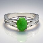 Anello in argento con Crisoprasio Imperiale
