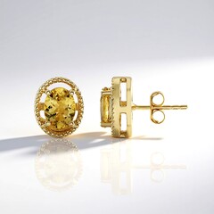 Orecchini in argento con Berillo Giallo
