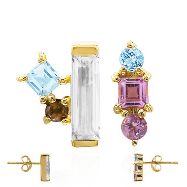 Pendientes en plata con Topacio blanco