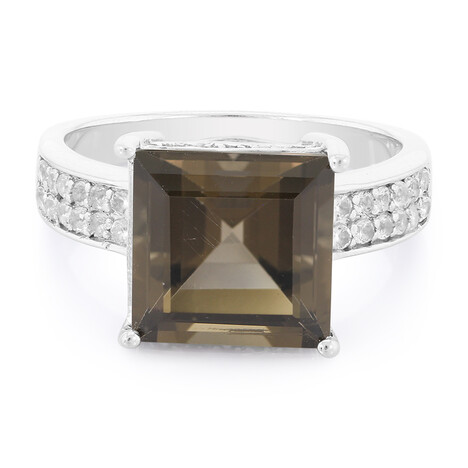 Anello in argento con Quarzo Fumè