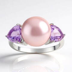 Anello in argento con Perla Ming Porpora