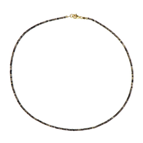 Schokoladen-Saphir-Silberhalskette