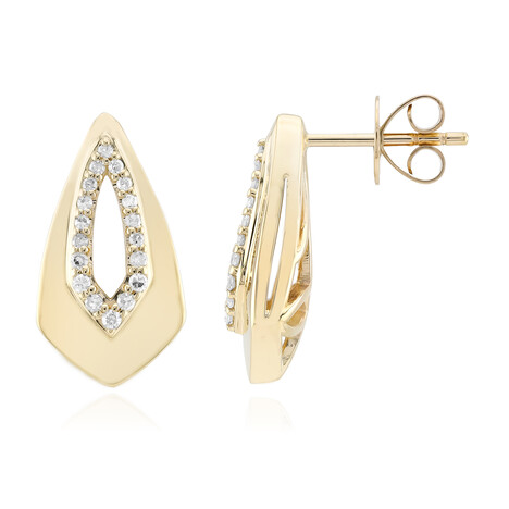 Gouden oorbellen met I2 (H) Diamanten (de Melo)