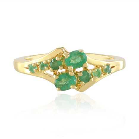 Zilveren ring met Zambia-smaragdstenen