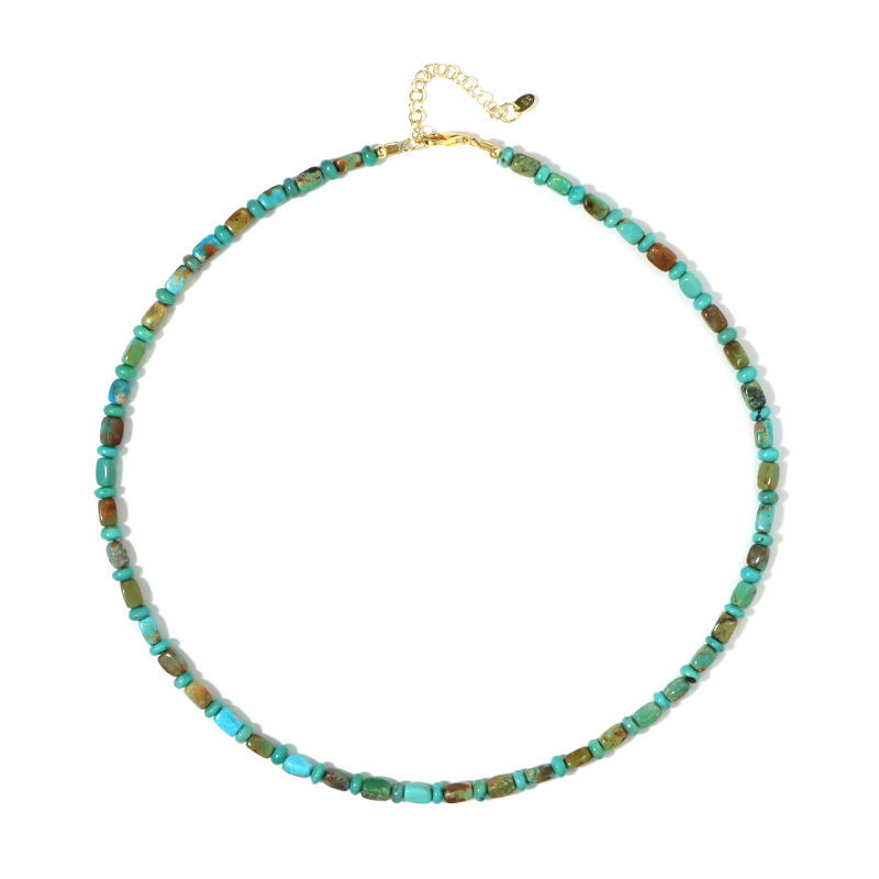 LES POULETTES BIJOUX - Bracciale Collegamento Piccola Perla di Turchese - Grigio : Stéphanie Ducauroix