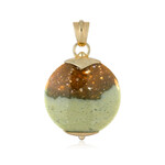 Versteinertes Holz-Silberanhänger (Bali Barong)