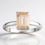 Anello in argento con Morganite Brasiliana