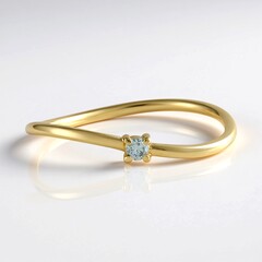 Anello in oro con Diamante blu cielo SI2