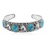 Zilveren armband met Blauwe Kingman Mohave Turkooisen (Jones Lee)