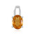 Orange Quartz Silver Pendant