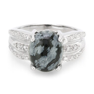 Schneeflocken-Obsidian-Silberring