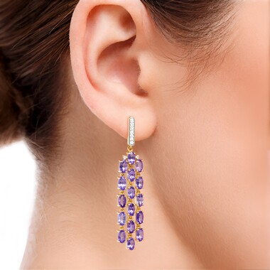 Boucles d'oreilles en argent et Tanzanite