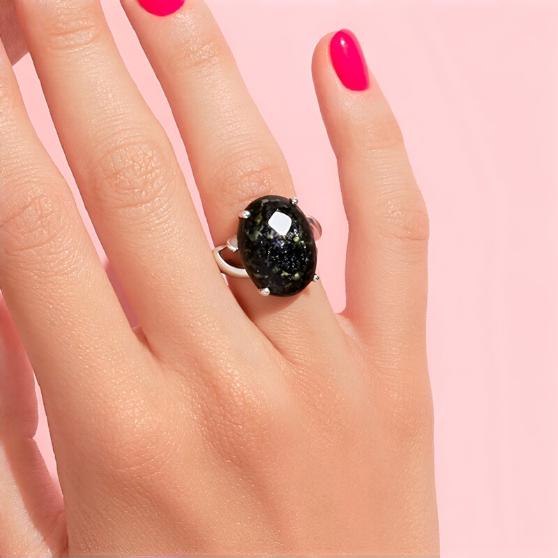 Bague en argent et Opale Léopard