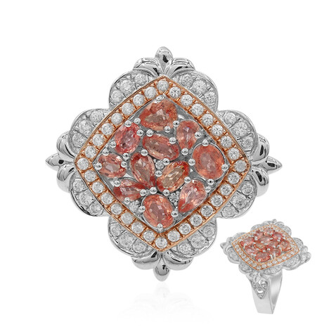 Padparadscha-Saphir-Silberring (Dallas Prince Designs)