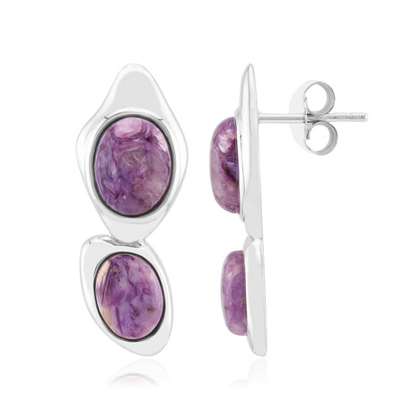 Charoit-Silberohrringe