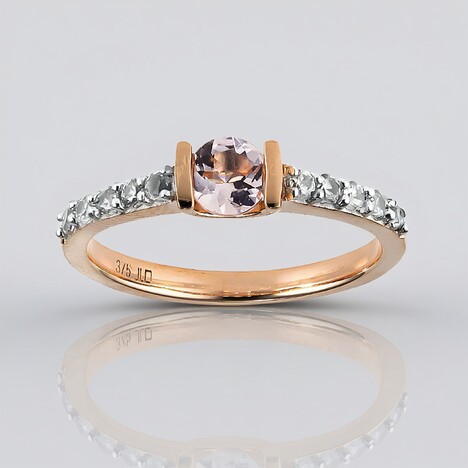 Anello in oro con Berillo Rosa non riscaldato