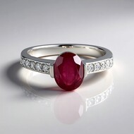 Zilveren ring met een Madagaskar Robijn