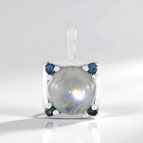 Ciondolo in argento con Pietra di Luna Blu (KM by Juwelo)