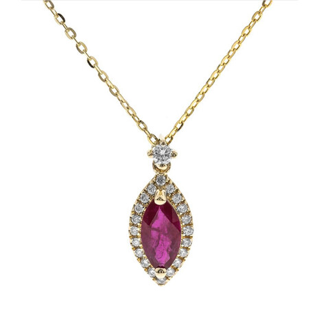 Collier en or et Rubis AAA du Mozambique