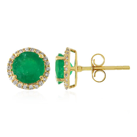 Boucles d'oreilles en or et Emeraude de Socoto