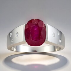 Anello in argento con Rubino del Madagascar