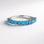 Anello in argento con Apatite Blu Neon
