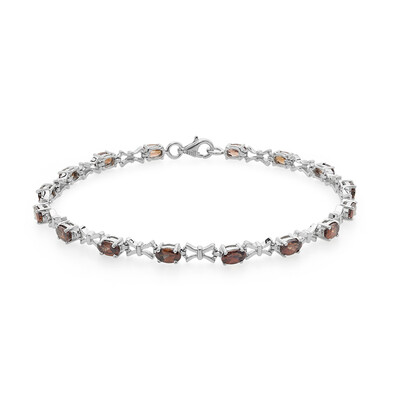 Zilveren armband met rode zirkonen