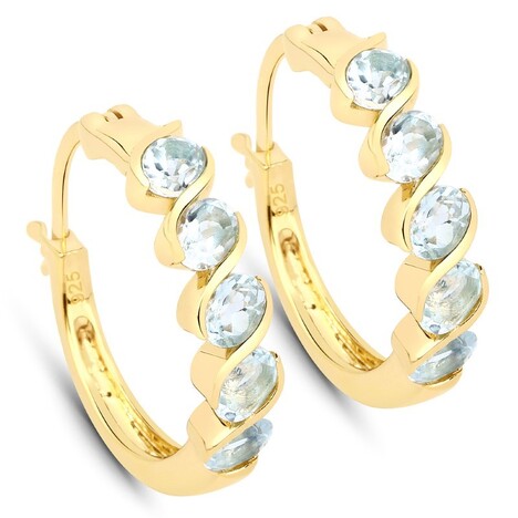 Himmelblauer Topas-Silberohrringe