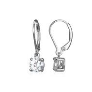 Boucles d'oreilles en argent et Topaze blanche