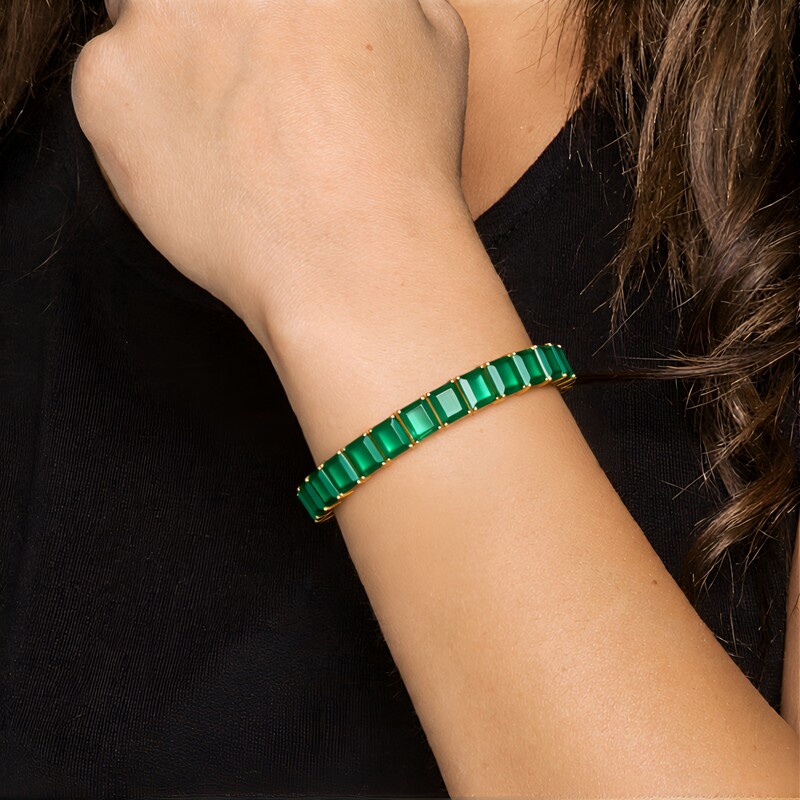 Bracciale in argento con Onice Verde (M de Luca)