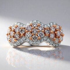 Anello in oro con Diamante Rosa I1