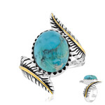 Anello in argento con Turchese Kingman Mohave Blu (Jones Lee)