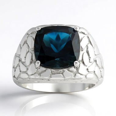 Pierścionek ze srebra - Topaz niebieski London Blue (de Melo Essence)