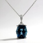 Collana in oro con Topazio Blu Londra (CIRARI)