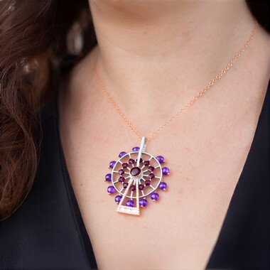 Collier en argent et Grenat Rhodolite (Gems en Vogue)
