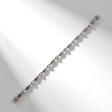 Bracelet en platine et Aigue-Marine Santa Maria (CUSTODANA)