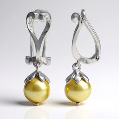 Orecchini con chiusura a clip in argento con Perla di Acqua Dolce (MONOSONO COLLECTION)