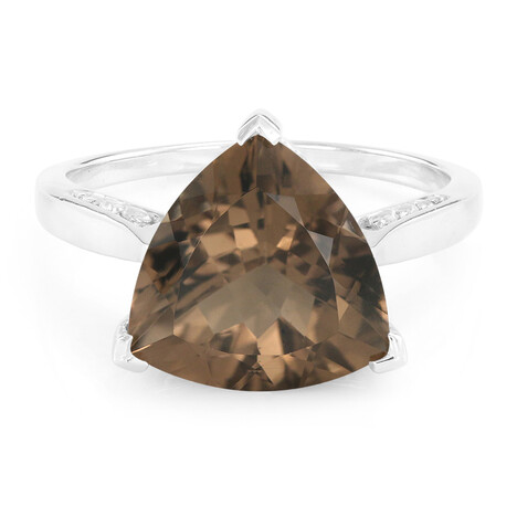 Bague en argent et Quartz fumé