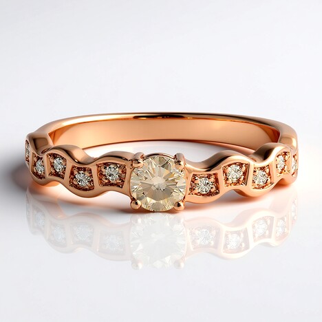 Anello in oro con Diamante Rose de France VS1 di Argyle (Annette)