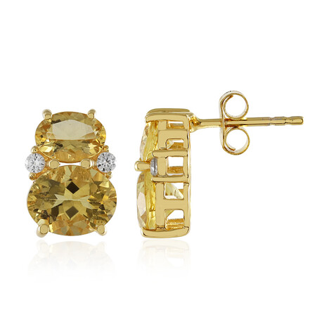 Gelber Beryll-Silberohrringe