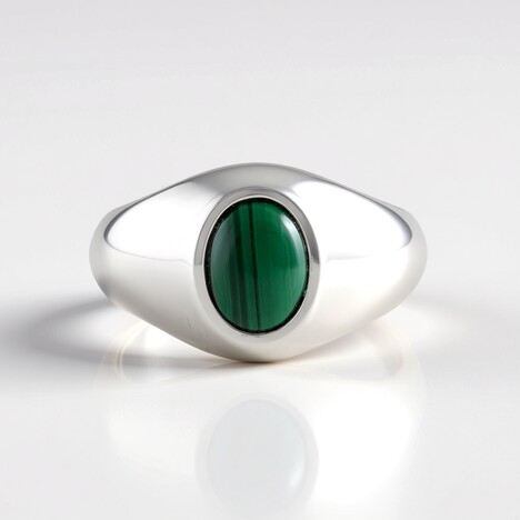 Anello in argento con Malachite