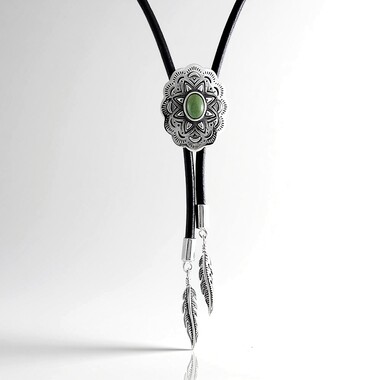 Collier en argent et Turquoise verte (Desert Chic)