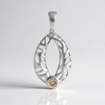 Ciondolo in argento con Diamante Champagne I2 (Ornaments by de Melo)